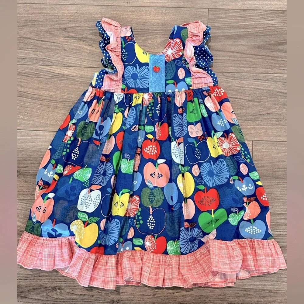 Emmi Lee Girls 6 Apple Ruffle Dress